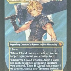MtG Cloud, Ex-SOLDIER (Borderless) (Surge Foil) - Commander: FINAL FANTASY (FIC)