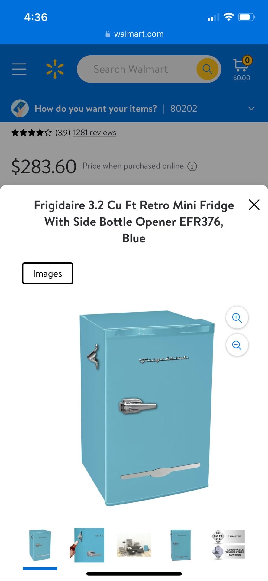 Frigidaire 3.2 Cu Ft Retro Mini Fridge With Side Bottle Opener