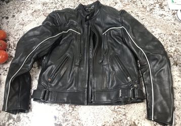 women’s leather motorcycle jacket medium
