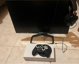 Xbox Series S,Monitor, controller, nubwo headset