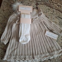 Cup Cakes And Cashmere Baby Dress SET Size 3-6 Months