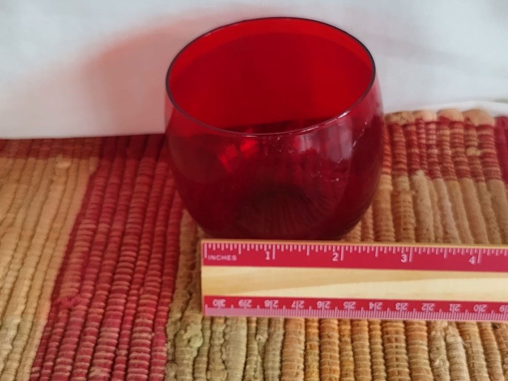  Ruby Red Glass Votive Candle Holder