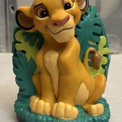 Vintage Disney The Lion King “Simba” Hard Rubber/Plastic Piggy Bank (1994)