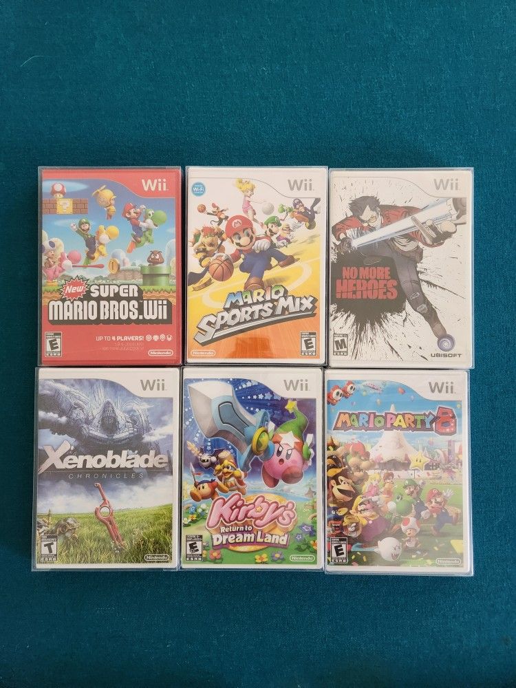 Brand New SEALED Nintendo Wii Games Mario Party Kirby Xenoblade