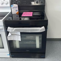 New Midea Black Glass Top Range. 1 Year Manufactured Warranty 