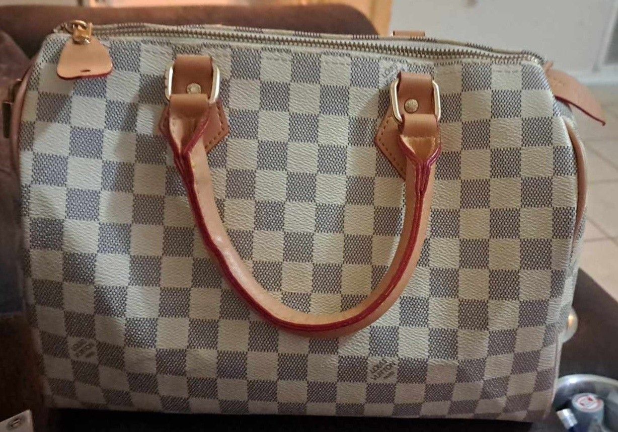 Authentic Louis Vuitton Hand Bag Speedy 30 Brown Damier Azur Boston Bag