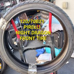 120/70B21 PIRELLI NIGHT DRAGON MOTORCYCLE FRONT TIRE What you see is what you get
