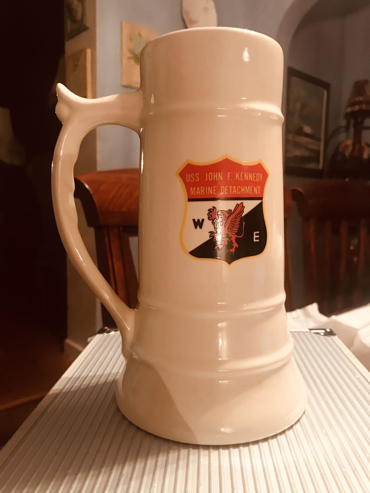 Vintage Mil - Art USS John F Kennedy Marine Detachment