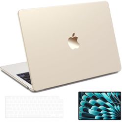 Invisible Armor Compatible with MacBook Air 15 inch Case 2025 2024 2023 2022 M4 M3 M2 Model A3241 A3114 A2941, Starlight Clear Protective Hard Sh