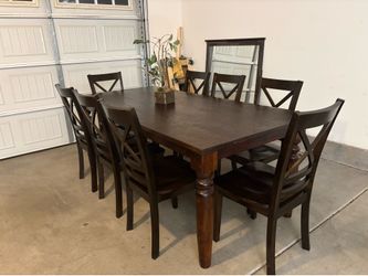 BEAUTIFUL 9pc RUSTIC BARNYARD FARMHOUSE DINING TABLE SET!