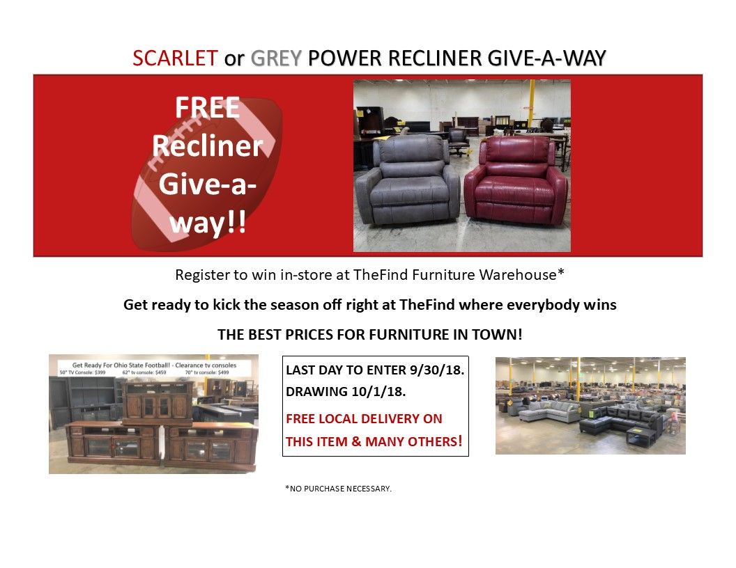 SCARLET OR GREY POWER RECLINER GIVEAWAY