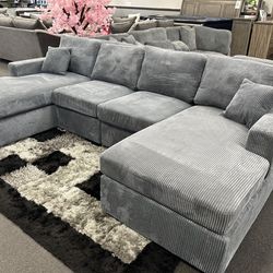Brand new corduroy sectional sofa couch