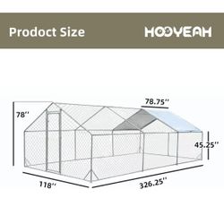 Large Metal Chicken Run Walk-in Poultry Cage 