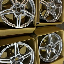 Set Of Corvette Wheels 20 And 19” New No Center Caps 