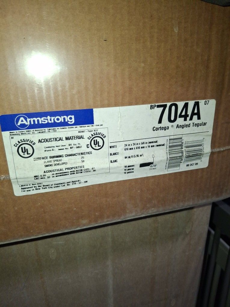 2x2 Acoustic Beveled Cortega Ceiling Tile 40$ Per Box
