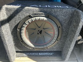 Kicker CompR 10 inch Subwoofer in Slot-Ported BassWedge Enclosure