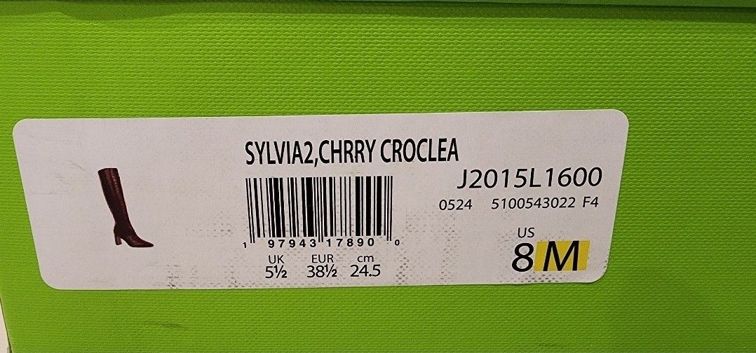 Sam Edelman Sylvia Crocodile Embossed Leather Boots  & Accessories