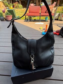 Vintage Coach Hampton 8A67 Black Leather Hobo Bag Y2K