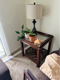 Glass end tables