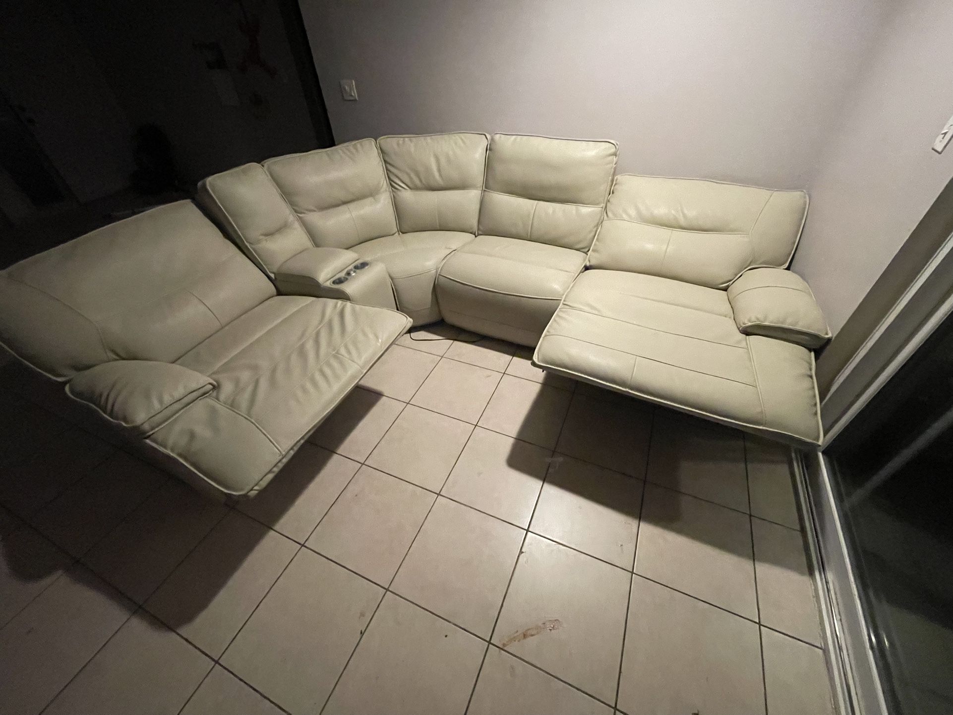 Spartacus POWER Reclining Sectional Sofa - Off White