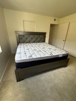King Size Bed Frame With Led Lights Mattress Included  new in a box We offer  same day delivery