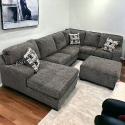 Dark Gray U Shaped Modular Sectional Couch Set ⭐$39 Down Payment with Financing ⭐ 90 Days same as cash