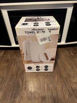 Heated Towel Warmers for Bathroom - Large Towel Warmer Bucket, Wooden Handle, Automatic Shut-Off, Fi