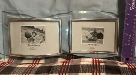 New glass and silver photo frame