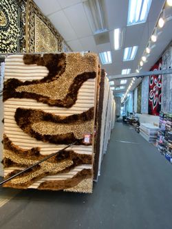 5x7 Area Rugs carpet Rugs shaggy super shaggy modern design colors brown beige