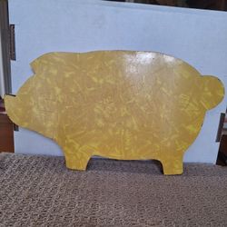 YELLOW MCM FORMICA PIGLET CUTTING BOARD 