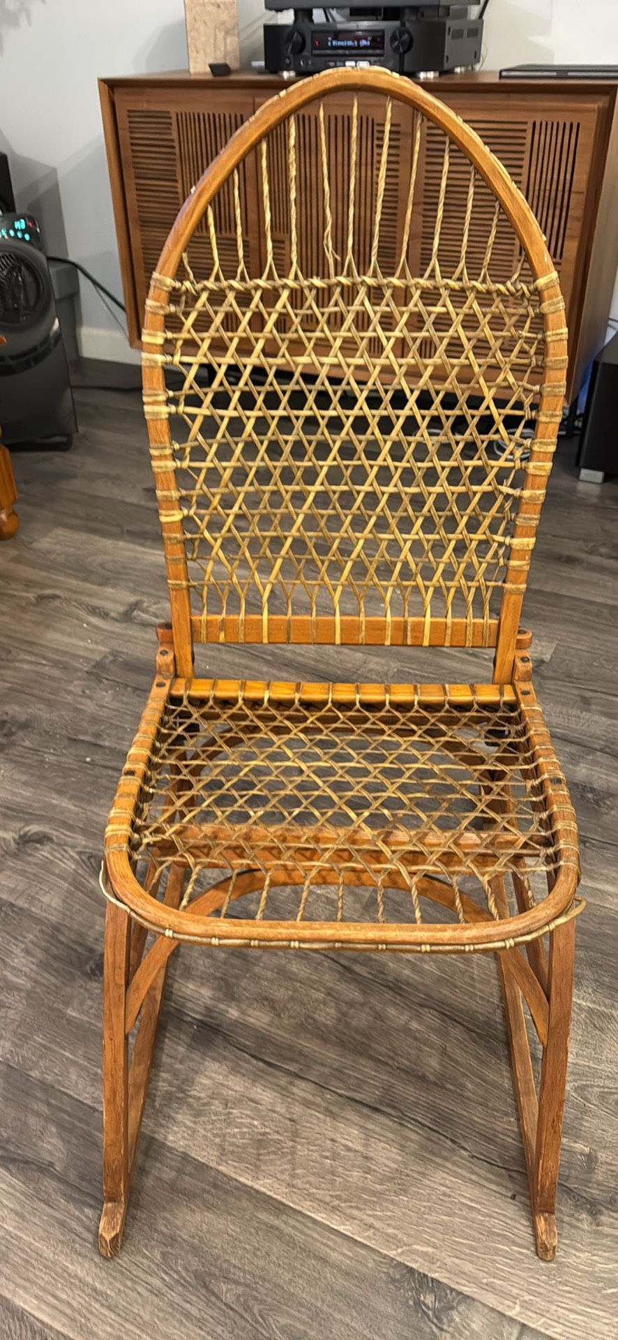 Vintage Snowshoe Rawhide Chair