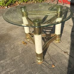 Vintage Glass and Brass Coffee Table - $40