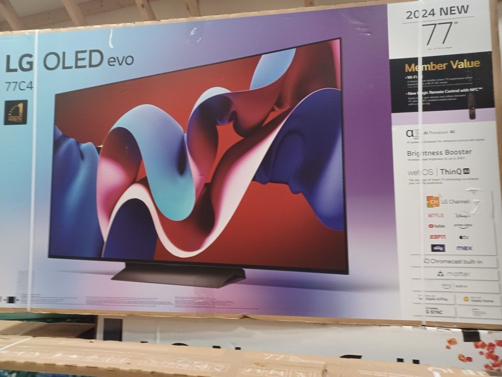 Best Deals. 77" Screen Oled Smart 4k Ultra HDTV By LG ThinQ Evo C4. FREE WALLMOUNT BRACKET INCLUDED