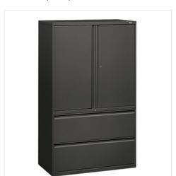 Brigade 800 Series36w 2drawer Lateral File with Top Cabinet with 3shelves