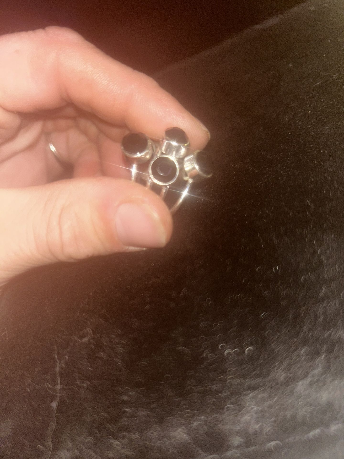 Vintage Black Onyx Silver Ring 