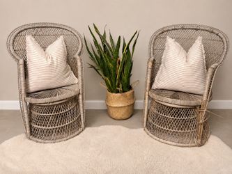 Twin Rattan Peacock Chairs