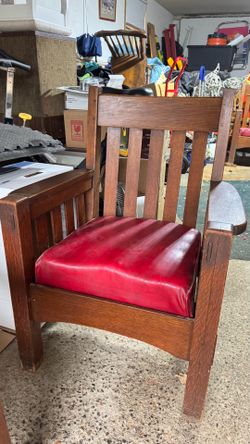 Set of 3 Antique Harden Furniture Solid Quarter-Sawn Oak Mission Armchairs