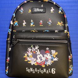 Loungefly Disney Sensational 6 (Mickey Mouse, Minnie Mouse, Daisy Duck, Donald Duck, Goofy, Pluto) Mini Backpack - NWT 