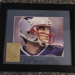 Tom Brady New England Patriots 13x15 Custom Framed Photo Display with 23 KT Gold Card
