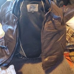 Motorcycle riding leather safety jacket