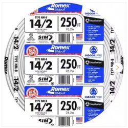 250 ft.  14/2  Romex  SIMpull  Solid  NM-B  W/G  Wire by Southwire  