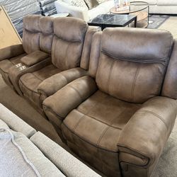 3 PIECE RECLINER SOFA LOVESEAT CHAIR 