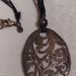 SILPADA STERLING SILVER FILIGREE PENDANT NECKLACE 