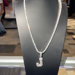 Tennis Chain &  Intial Moissanite Any Intial 