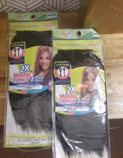 Yaky Natural Perm Straight Crochet Hair, 2 Bags