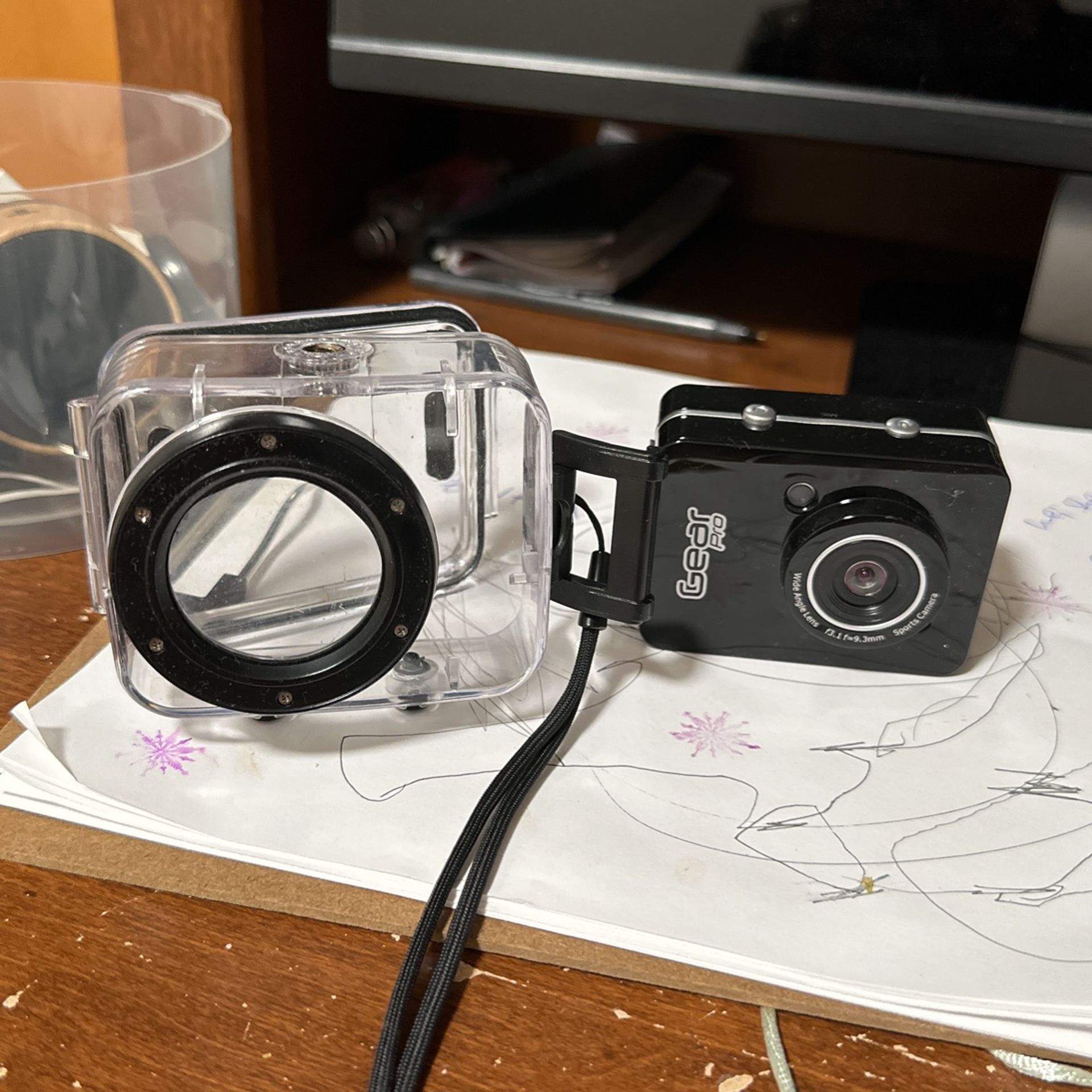 Camera with waterproof case for sale