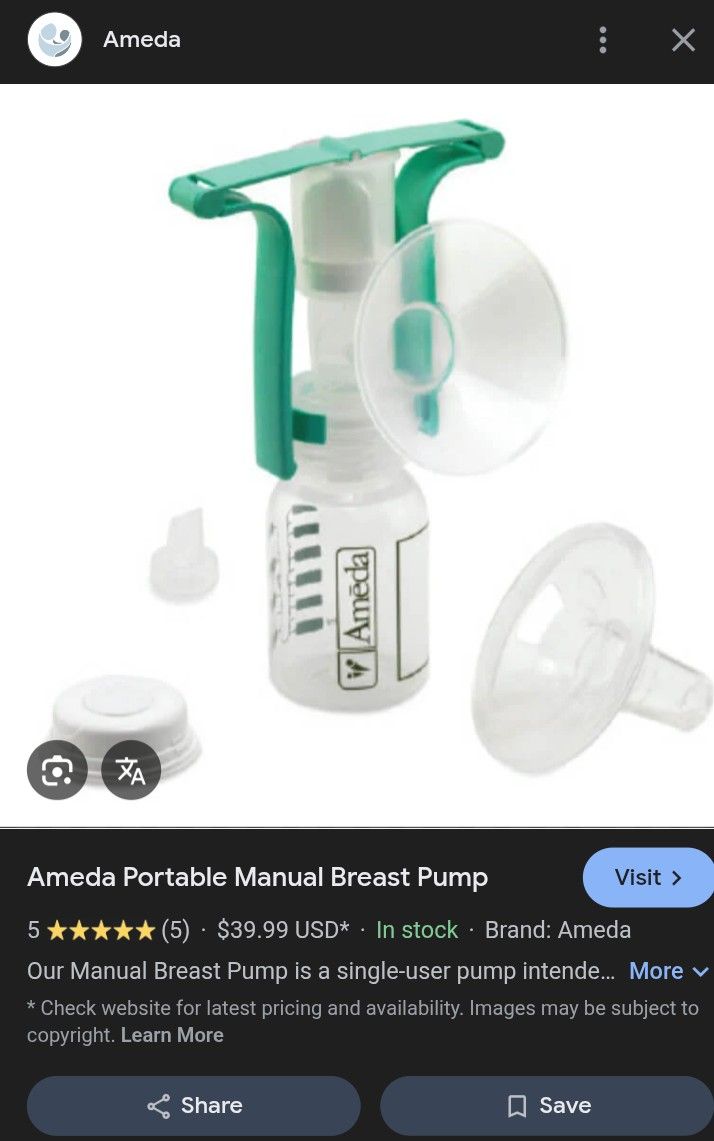 Ameda Portable Manual Breast Pump