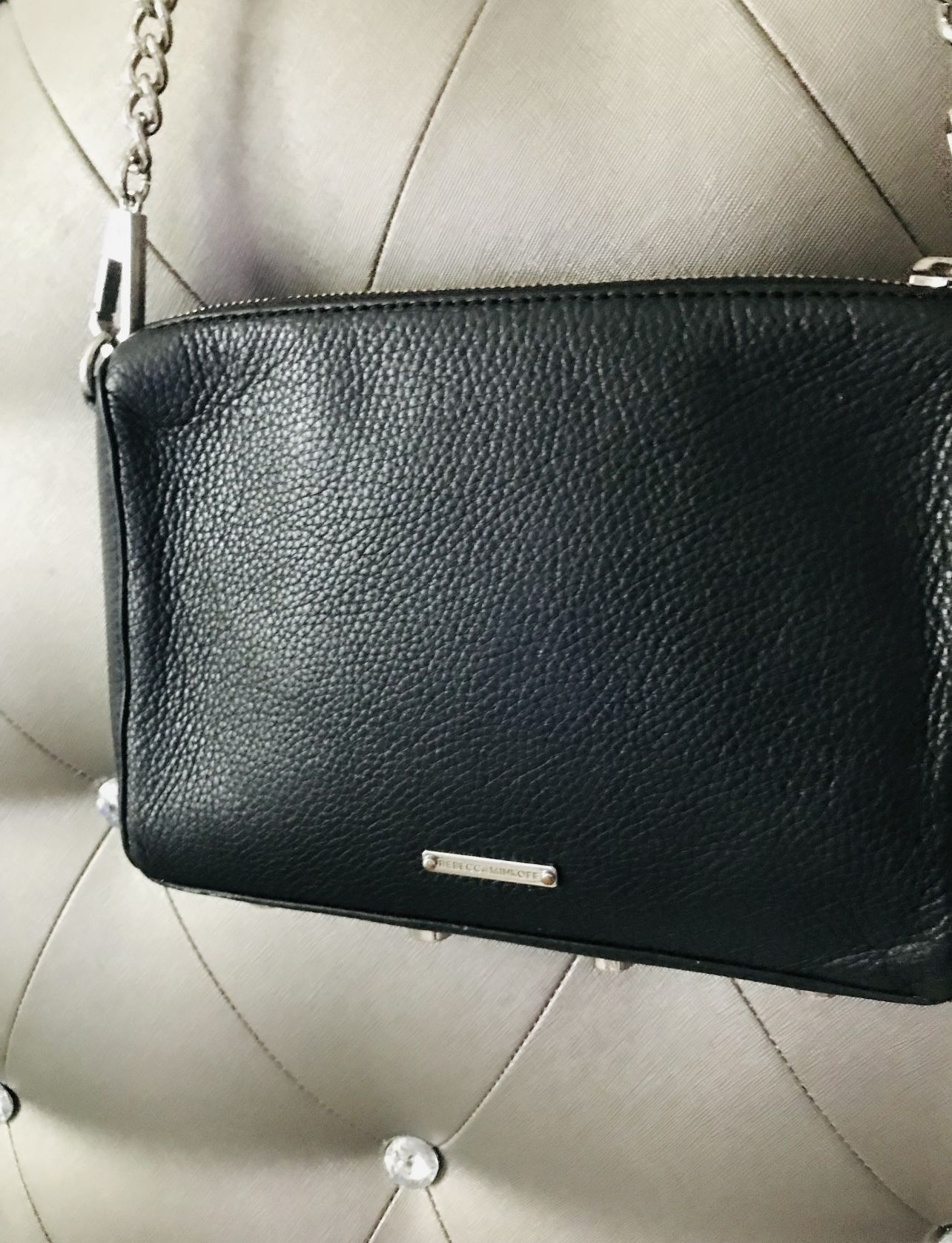 Rebecca Minkoff Regan Crossbody Safiano Black Leather Small Bag