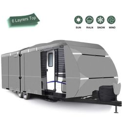 RV Cover 24ft-27ft Travel Trailer Covers Upgraded 6 Layers Top with 6 Sink Co...