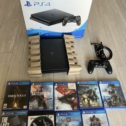 PS4 Open Box PlayStation 4 Slim 1TB With 11 AAA Games 